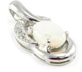 Les Trésors De Lily [H7477] - Pendentif Argent artisanal 'Déesse Opale' blanc argenté (rhodié) - 10x14 mm blanco