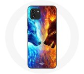 Coque pour Samsung Galaxy A03 Loup de Glace et de feu