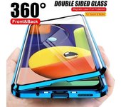 Funda magnética de metal de lujo para Xiaomi Redmi Note 10 11 12 S 9T 9 S 9A 9C 8 T 7 Pro Lite Cubierta de vidrio de doble cara POCO M3 X3 F3 X5 Funda a prueba de golpes For Xiaomi11Lite negro