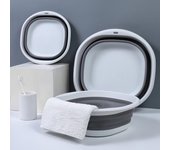 Lavabos plegables de plástico, lavabos portátiles, bañera plegable para la colada, lavabo de baño para bebés y adultos, accesorios de baño y cocina, lavabo S gris