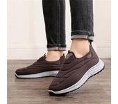Zapatos con forro polar para hombre, botas de nieve de invierno, sin cordones acolchados de algodón, zapatillas de deporte informales cálidas para caminar con forro de piel, zapatos de casa para hombre, zapatos de trabajo 39
