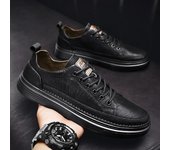 Zapatillas negras para hombre, zapatillas deportivas planas informales con cordones a la moda, zapatillas ligeras para correr al aire libre para hombre 2024 39 marrón negro