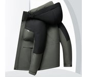 Chaqueta con capucha de tres capas para exteriores, nueva chaqueta de plumón de pato blanco de invierno para hombre, chaqueta de plumón de longitud media M