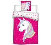 Juego de cama UNICORNIO 140x200 rosa brillante