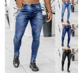Nuevos pantalones vaqueros blanqueados ajustados a la moda para hombre, pantalones vaqueros lavados de calle informales, pantalones vaqueros ajustados elásticos, pantalones vaqueros de talla grande XXXXL azul claro