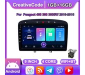Android de 9 pulgadas para Peugeot 408 para Peugeot 308 308SW 2010-2016 Radio de coche reproductor de vídeo Multimedia navegación GPS WIFI 1 + 16GB