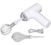 Batidora de huevos eléctrica inalámbrica, batidora de mano para crema, aderezo para ensaladas, color blanco L blanco
