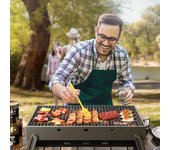 Parrillas portátiles plegables para barbacoa, parrilla de carbón, estufa de acero inoxidable, pequeña parrilla para acampar al aire libre, picnic