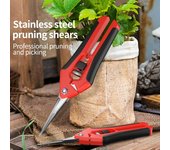 Tijeras de acero inoxidable para poda de ramas, jardinería de frutas, árboles frutales, poda de ramas de flores, herramientas de jardinería, jardinería floral