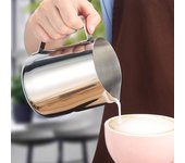 Jarra de acero inoxidable para espumar leche y café, para barista, artesanal, latte, capuchino, leche, crema, jarra para espumar leche