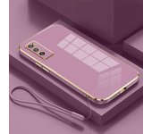 Funda para vivo V20 SE Funda para teléfono Vivo Y70 V20SE Carcasa de TPU suave con borde recto y revestimiento de lujo V2022 V2023 Carcasa a prueba de golpes para cámara For Vivo Y70&Case & Strap
