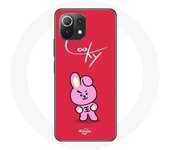 Coque pour Xiaomi Mi 11 Lite BTS Bangtan Garçons BT21 Cooky Fond Rouge