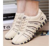 Zapatillas de deporte para mujer, zapatos deportivos para mujer, zapatos informales con cordones a rayas para correr, talla de zapatillas deportivas para mujer 35-41 36 beige