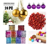 Bola de árbol de Navidad de 30mm, adorno colgante para fiesta en casa, decoración, 24 piezas azul