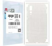 apgo Protective Skin Sticker for the back+sides compatible with Huawei P20 Pro, Full Wrap Film, Foil, Vinyl - Pattern White Fabric
