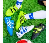 Botas de fútbol Zapatos de fútbol Botas de fútbol escolares Tacos Zapatillas de deporte para césped Niño Niña Entrenamiento atlético al aire libre Calzado deportivo Zapatos de fútbol 36 blanco