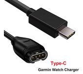 Cargador tipo C para Garmin Venu 3 3S 2 2S /Venu 2 Plus/Venu Sq/Approach S70 S40 S60/instinct 2X Cable de carga USB-C Cable de datos negro