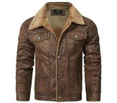 Chaqueta de solapa de terciopelo de invierno para hombre, chaqueta de terciopelo integrada de piel, abrigo, ropa holgada para hombre XL rojo oscuro
