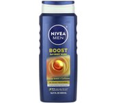 Nivea, Men's, Boost 3-In-1 Body Wash, Citrus Fragrance + Caffeine, 16.9 fl oz (500 ml)