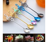 Cucharas de café, cafetera de acero inoxidable, nota Musical, cuchara creativa para café, leche, helado, agitación, cuchara de postre, vajilla plata