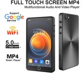 Reproductor MP4 portátil WiFi con cámara Memoria de 16 GB Bluetooth 5.0 Pantalla táctil completa Radio FM/Navegador/Fotógrafo/Reproductor de música 16GB negro