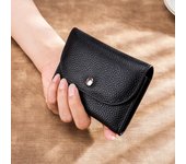Nuevas carteras de marca de moda para mujer, cartera corta de cuero genuino para mujer, minitarjetero con cremallera, monedero, carteras pequeñas para mujer azul