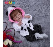 Muñeca de memoria súper suave de 50 cm, muñecas de bebé Reborn con pelo de fibra enraizada, cuerpo de tela de silicona, juguetes para bebés recién nacidos, regalos para el Día de los niños 20 inch blanco