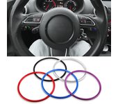 Para A3 A4 A5 Q5 2012-2015, A1 8X A6 C6 A7 Q3 2011-2018, logotipo del volante del automóvil, anillo decorativo, insignia, pegatinas circulares