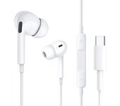 Kenocty en Tipo C Cableado Tipo C USB C Pesado Incluye Soporta Volumen Compatible con iPhone [Nuevo 2024] Auriculares, Auriculares, Auriculares, Bajo,