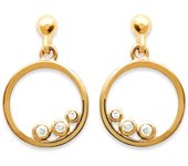 Les Trésors De Lily [L3950] - Pendientes chapados en oro 'Déesse' de oro blanco - 11 mm oro