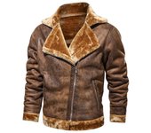 Nueva chaqueta de invierno para hombre con solapa de piel polar Un abrigo suelto para hombre M