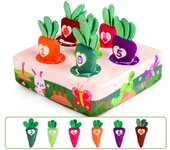 Juguetes de búsqueda de comida para conejos, linda alfombra olfativa con forma de zanahoria, peluches interactivos para pequeños animales, para conejos, hurones, cobayas, hámsteres, suministros para mascotas. 6-hole radish [with radishes]