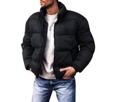 Chaqueta de algodón de invierno para hombre, chaqueta de algodón, chaqueta de invierno con cuello levantado, Chaqueta de algodón gruesa para hombre, novedad de 2023 M negro