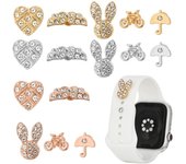 Clavos de anillo para Apple Watch, banda de reloj, adorno, correa, anillo decorativo, clavos, dijes para cinturón de pulsera silver-bike
