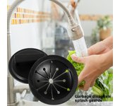 Collar protector contra salpicaduras para triturador de basura, tapón deflector para fregadero, piezas para triturador de residuos de alimentos, colador para fregadero, accesorios de cocina, herramientas de limpieza negro
