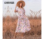Vestido de verano para mujer, estampado ligero, temperamento de viento maduro, vestido largo con volantes, vestidos Mori S color rosa