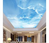 Papel pintado con foto 3D personalizado cielo azul nubes blancas murales de pared de techo para sala de estar dormitorio decoración del hogar papel de pared de techo 200 cm(W) x 140 cm(H)