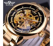 WINNER Reloj mecánico automático con movimiento mecánico esquelético informal a la moda para hombre