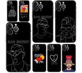 Funda de teléfono suave de lujo Bad Bunny UN VERANO SIN TI para iPhone 13 15 14 12 11 Pro MAX XR X SE XS 7 8 Plus Funda protectora negra iPhone X XS