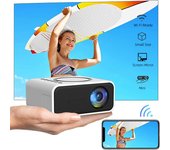 Nuevo Mini Proyector LED inteligente de bolsillo YT300, compatible con Miracast Airplay, Proyector móvil con espejo para teléfono blanco