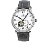 Zeppelin LZ127 Graf Correa de cuero Blanco Open Heart Dial Automatic 76661 Reloj para hombre blanco