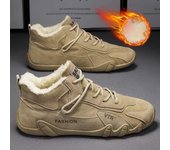 Zapatos gruesos de felpa de invierno para hombre, versión coreana, modernos, versátiles, antideslizantes, gruesos, cálidos, de algodón, zapatos de trabajo 39 gris