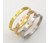 Pulseras de cristal a la moda para mujer, brazalete de moda, pulseras de amor de titanio, brazaletes de acero inoxidable, joyería femenina 2021 6mm Gold