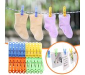 Pinza de plástico para ropa, pinza para la colada, 20 pinzas de colores, pinzas para ropa de 4 colores para la playa, pinzas para calcetines, mantas y ropa. One Size