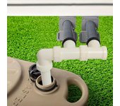 Adaptador de manguera de salida de aguas residuales para caravana doble para usar con Waste Hog/Master blanco