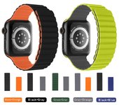 Correa magnética de silicona para Apple Watch Ultra Band 49mm 8 7 45mm 41mm pulsera iWatch 6 5 4 3 SE 44mm 40mm 42mm 38mm verde