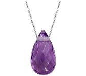 Les Trésors De Lily [Q6773] - Collar de plata 'Meghan' con amatista plateada (chapado en rodio) - 11x6 mm púrpura