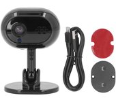 Cámara de seguridad para interiores con wifi, inalámbrica, 1080P, visión nocturna, comunicación bidireccional, rotación de 360 grados, para mascotas. negro
