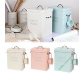 Caja de lata para almacenar detergente en polvo para ropa, detergente de granja, práctico jabón para decoración de habitaciones, contenedor de arroz para lavar la ropa, dispensador de lavadora blanco