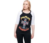 Guns N Roses Camiseta raglán para mujer/dama Appetite For Destruction 3XL blanco/negro